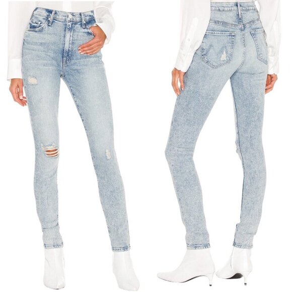 Mother The Super Swooner High Rise Jeans 28 Out With The Old In With The New - Picture 13 of 16